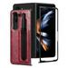 UUCOVERS for Z Fold 5 Case Z Fold 5 Case with Pen Holder PU Leather Shockproof Phone Cover Men Women for Galaxy Z Fold 5 2023 (Red)
