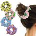 WIRESTER Satin Scrunchies for Women 4 Pack Satin Fabric Scrunchies for Girls Elastic Hair Bands for Teens and Women