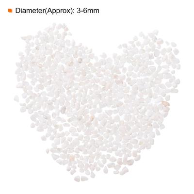 3-6mm Glass Stones Gravel Decor for Vase Filler Aquarium, White