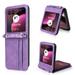 ELEHOLD Motorola Razr 40 Ultra Wallet Crossbody Case Premium PU Leather Cards Holder Shockproof Protective Adjustable Shoulder Strap Leather Phone Case for Motorola Razr 40 Ultra - Purple