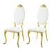 Eggelston White and Mirrored Gold Upholstery Side Chair (Set of 2)