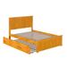 Nantucket Full Platform Bed with Full Trundle in Caramel Latte