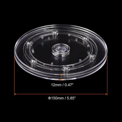 6inch Rotating Swivel Stand with Steel Ball Lazy Susan Base Turntable Clear 2Pcs