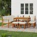 vidaXL 4/5/6/7/9/11 Piece Patio Dining Set with Cushions Solid Wood Acacia