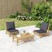 vidaXL 3/4/5 Piece Patio Lounge Set with Dark Gray Cushions Bamboo - 39.4" x 21.7" x 13"