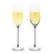 American Atelier Champagne Flutes Set of 2 Gem Filled Stem - 10 oz.