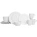 Nevaeh White by Fitz and Floyd Fluted 16PC Dinnerware Set, Service for 4 - N/A