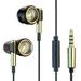 DISHAN Wired Earphone with Stereo Sound Super Bass - Line Control Universal with Mic Enjoy Music - Plug-and-Play Wired Headset Perfect for Sports In-ear Earphone - Ideal Phone Supplies