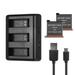 Charging Kit Triple Channel with 2pcs 1300mAh Rechargeable Li-ion Batteries USB Charging Cable for OSMO Action