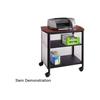Safco Mobile Printer Stand and Office Storage Cherry Wood Top Black Shelves