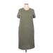 Jessica Simpson Casual Dress - DropWaist: Green Solid Dresses - Women's Size 2X-Large