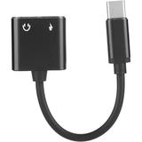 Type C Adapter USB C to 3.5mm Jack Headphone Aux Audio Adapter 2 in 1 Adapter Cable Plug and Play 3.5mm Jack Converter for S8(Black)