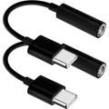2Pack USB Type C to 3.5mm Audio Adapter USB C to Aux Audio Dongle Cable Cord USB Type C to 3.5mm Female Headphone Jack Adapter for Pixel 4 3 XL Galaxy S23 S22 S21 S20 S20+Note 20.iPad Pro