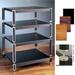 VTI Manufacturing 4 Silver Capspike Silver Poles 4 Black Shelves AV Stand