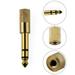 Small To Big Headphone Adapter Converter Plug 3.5Mm To 6.35Mm Audio Gold