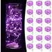 18 Pack Fairy Lights Battery Operated - 6.6 ft 20 LED Mini String Lights Waterproof Silver Wire Firefly Lights for Vases Mason Jars DIY Crafts Plants Table Centerpieces Wedding Pink