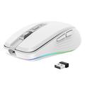 UHUYA Wireless Mouse 2.4GHz Wireless Bluetooth 5.1 Dual Mode Gaming Mouse Wireless Optical USB Gaming Mouse 1600DPI Rechargeable Mute Mice White