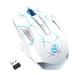 UHUYA Wireless Mouse 2.4G Wireless Mouse Game USB Charge 2400DPI Adjustable-Gaming Mouse Mice for PC White