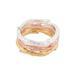 'Polished Multi-Metal Leafy Stacking Band Rings (Set of 3)'