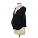 Baby Style 3/4 Sleeve T-Shirt: Black Polka Dots Tops - Women's Size P Maternity