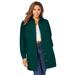 Plus Size Women's Long Denim Jacket by Jessica London in Emerald Green (Size 16 W) Tunic Length Jean Jacket