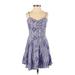Cotton On Casual Dress - Mini: Purple Damask Dresses - Women's Size 2X-Small