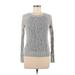 Mossimo Supply Co. Pullover Sweater: Gray Color Block Tops - Women's Size Medium