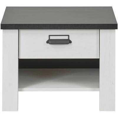 Nachtkommode HOME AFFAIRE "SHERWOOD", weiß (pinie weiß dekor), B:60cm H:46cm T:39cm, Sideboards, mit Apothekergriff aus Metall, Schubkasten "Soft close", Breite 60 cm Image