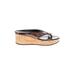 Donald J Pliner Wedges: Brown Solid Shoes - Women's Size 8 1/2 - Open Toe