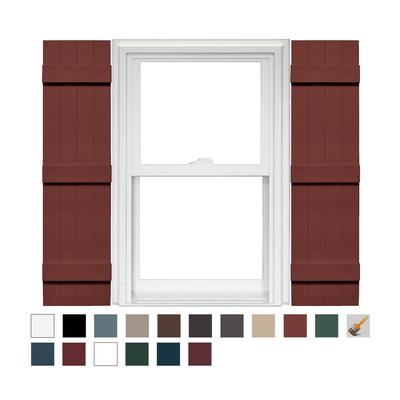 Mid America 4 Board and Batten Joined Vinyl Shutters (1 Pair) 14 x 59 027 Burgundy Red