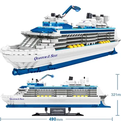 2428PCS Mini Partikel Ziegel Stadt Cruise Liner Bausteine Montieren Spielzeug Große Schiff Ozean Image