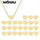 WOSTU-Bracelet à breloques en forme de cœur pendentif collier plaqué or fait à la main vente en