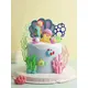 Mermaid Cake Topper Cute Coral Seagrass Seashells Ocean Theme Cake Decoration Kids Happy Birthday