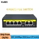KuWFi 48V POE Switch 4Ports Ethernet Switcher 100Mbps RJ45 Injector Switcher Wifi Smart IP Switch
