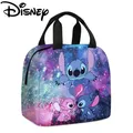 Disney Stitch Oxford Cloth Lunch Bag for Children Stitch Waterproof Insulated Outdoor Picnic Storage