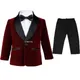 Gentleman Kids 1 Year Birthday Dress Baby Boys Velvet Jacket Pants Photograph Suit Children Wedding