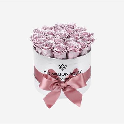 Classic Mirror Silver Box | Pink Gold Roses
