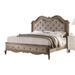 Mechler Beige and Antique Taupe Tufted Headboard Panel Bed