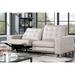 Crio Contemporary Beige Faux Leather Biscuit Tufting Power Reclining Loveseat with USB Port by Furniture of America