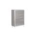 56 Inch HIgh Profile Tall Wood Dresser with 5 Drawers and Metal Handles, Gray and White