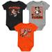 Infant Orange/Black/Heather Gray Philadelphia Flyers Disney 3-Piece Bodysuit Set