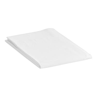1888 Mills Magnificence T-310 80" x 60" White Queen Size Tone on Tone Stripe Pima Cotton / Polyester Bed Skirt - 6/Case