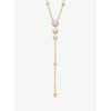 Michael Kors Precious Metal-Plated Sterling Silver Cubic Zirconia Lariat Necklace Gold One Size