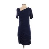 Walter Baker Casual Dress - Sheath Scoop Neck Short Sleeve: Blue Solid Dresses - Women's Size Small