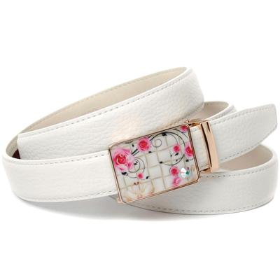 Ledergürtel ANTHONI CROWN, Damen, Gr. 105, weiß, Leder, unifarben, Gürtel, mit Sommerfeeling, kleiner Glitzerstein Image