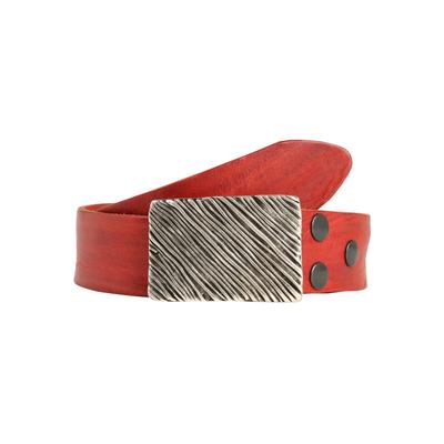 Ledergürtel, Damen, Gr. 120, rot, Leder, RETTUNGSRING BY SHOWROOM 019, unifarben, casual,modisch, Gürtel, mit austauschbarer Schließe »Seegras Rechteck« Image