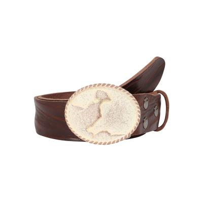 Ledergürtel, Damen, Gr. 85, braun (dunkelbraun), Leder, RETTUNGSRING BY SHOWROOM 019, unifarben, casual,modisch, Gürtel, Schließe »Scharbeutz Rosé Mit Swarovski-Kristall veredelt« Image
