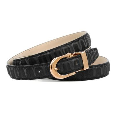 Ledergürtel ANTHONI CROWN, Damen, Gr. 75, schwarz, Leder, gemustert, Gürtel, Gürtel aus innovativem Leder in 3D-Optik in schwarz Image