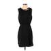 BCBGMAXAZRIA Casual Dress Crew Neck Sleeveless: Black Print Dresses - Women's Size X-Small