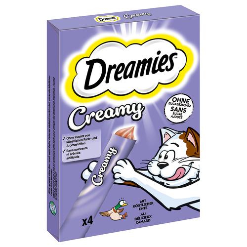 44x 10g Dreamies Creamy Snacks Ente Katzensnacks